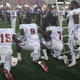 Nebraska players kneel in protest during the game Sept. 24, 2016.
KFYR Screenshot